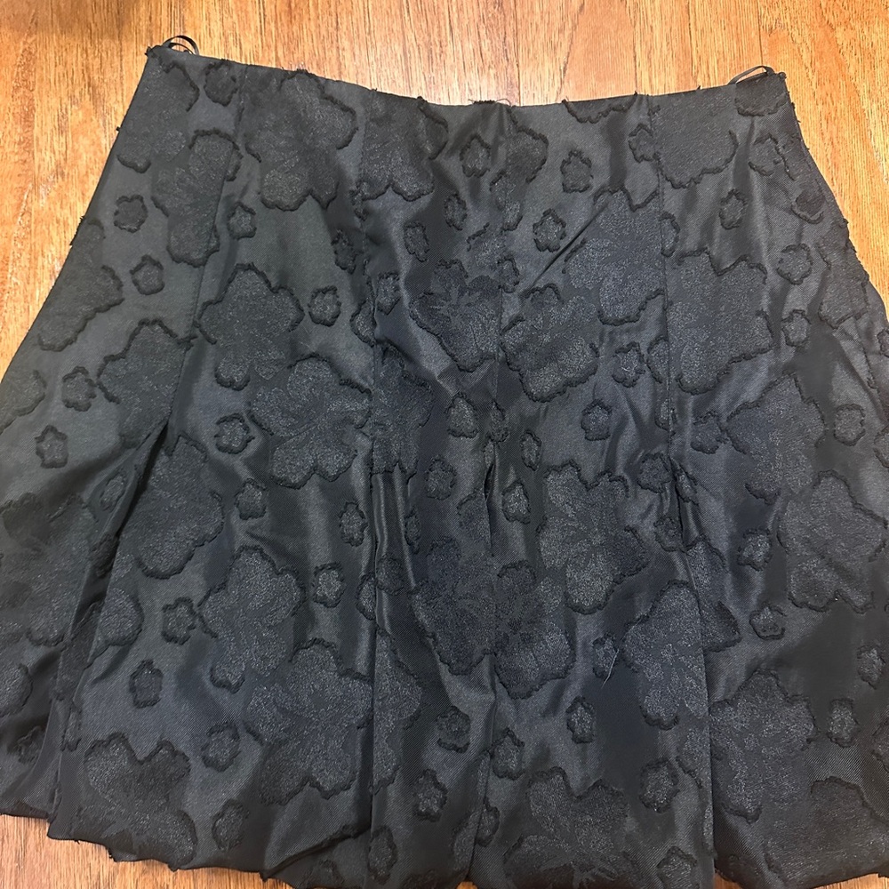 MARBLE Black Floral Mini Skirt